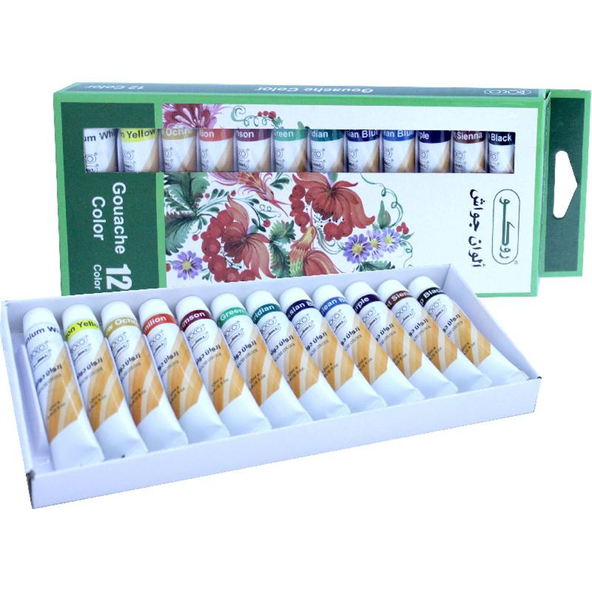 مجموعة ألوان غواش من روكو - 12 لون