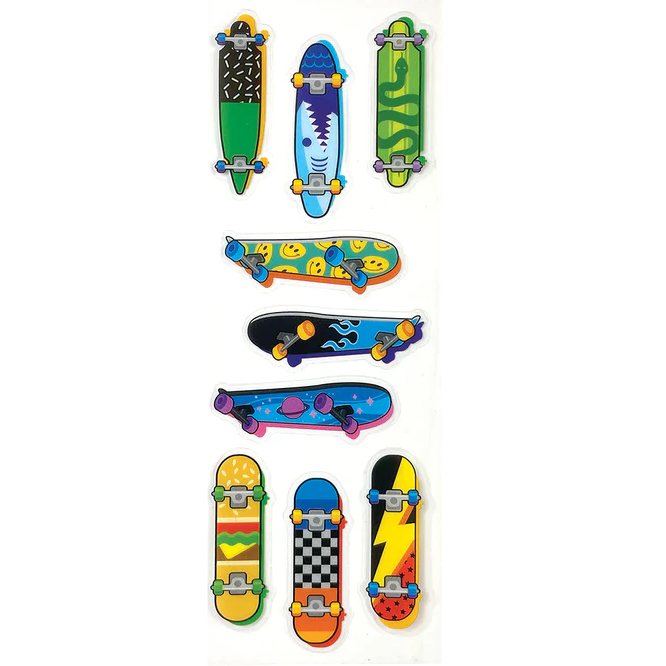 Ooly Stickiville Stickers: Skateboards Skinny 2 Sheets