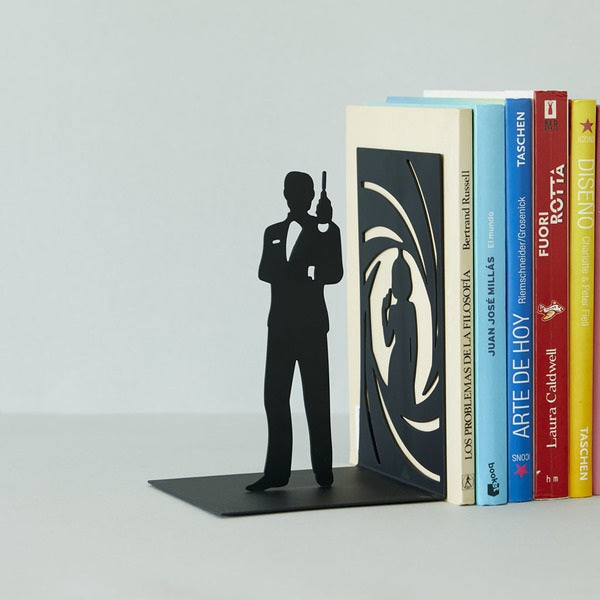 Balvi Bookend Secret Agent Black Metal