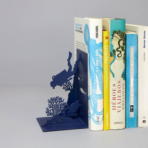 Balvi Bookend Scuba Blue Metal
