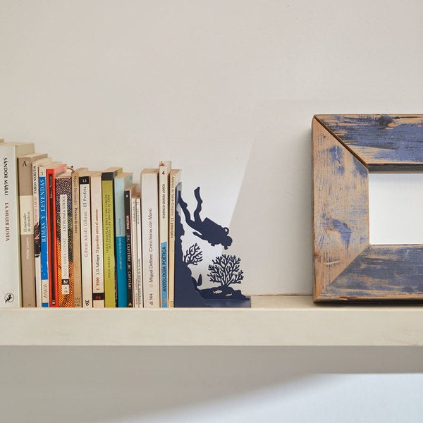 Balvi Bookend Scuba Blue Metal