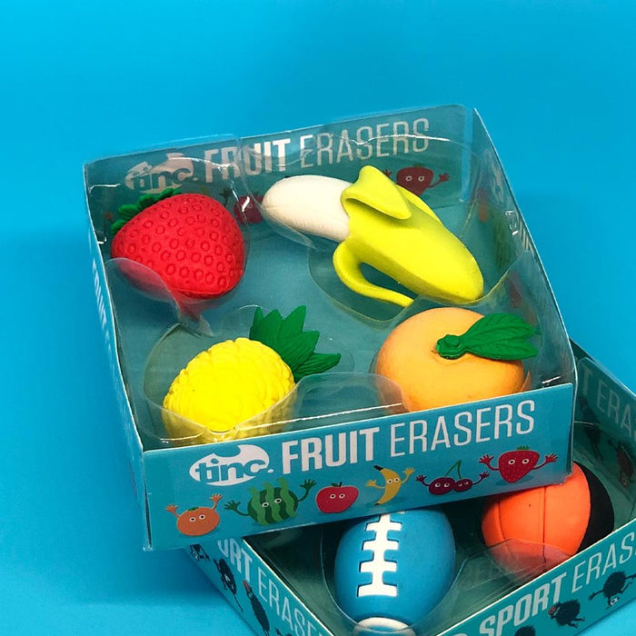 Tinc Set of 4 fruit eraser collection