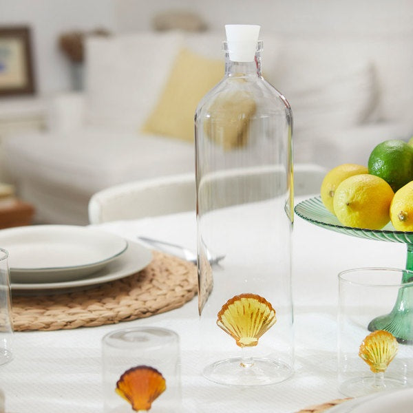 Balvi Bottle Atlantis Shell Yellow 1.2 L Glass