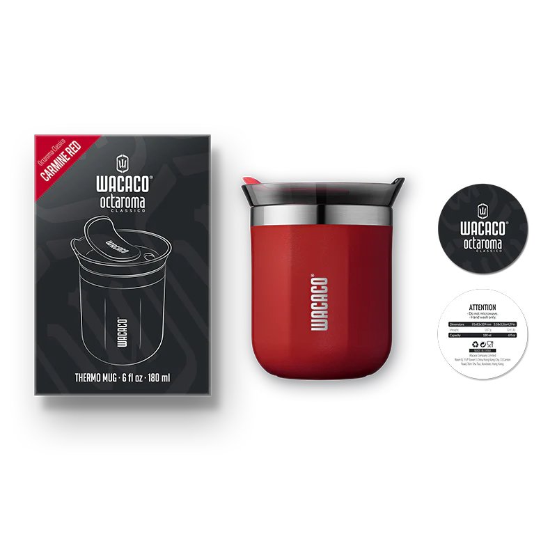 WACACO OCTAROMA CLASSICO VACUUM INSULATED MUG 180ML RED