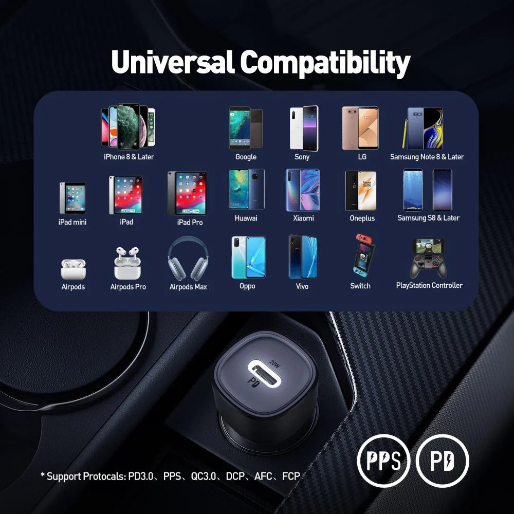 JODA 20W USB-C Car Charger Black