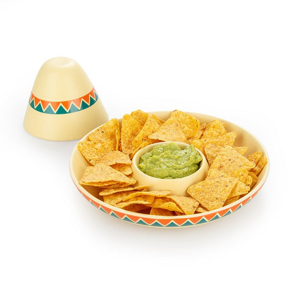 Balvi Chip And Dip Platter The Mexican Yellow Ceramic