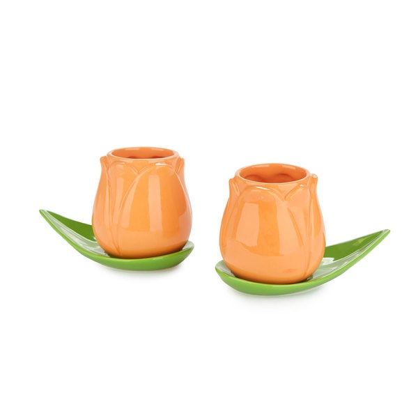 Balvi Coffee Cup Set Tulip Orange X2 Ceramic