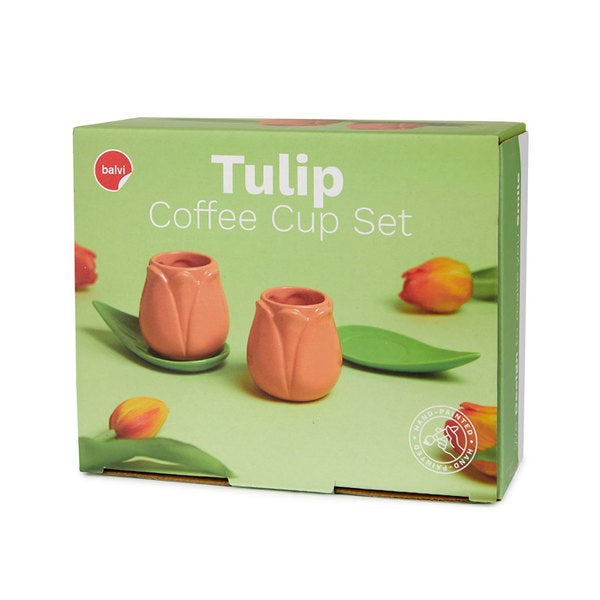 Balvi Coffee Cup Set Tulip Orange X2 Ceramic