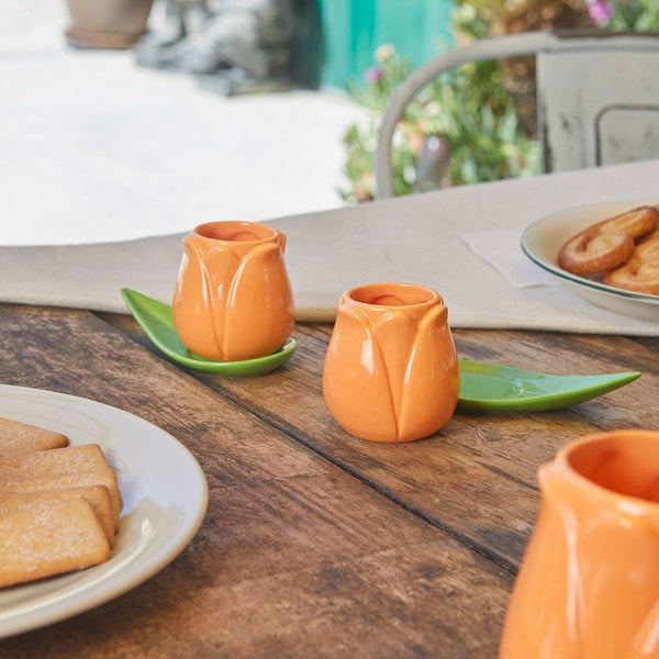 مجموعة أكواب قهوة بالفي توليب برتقالي X2 سيراميك