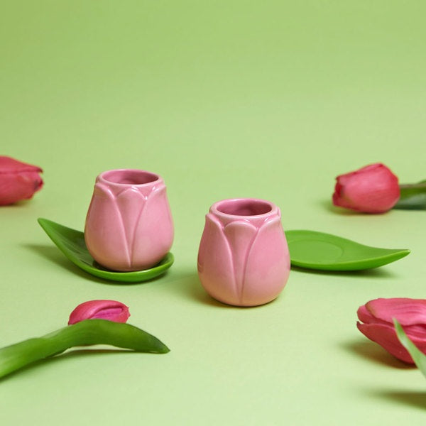 Balvi Coffee Cup Set Tulip Pink X2 Ceramic