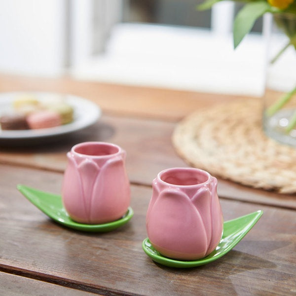 Balvi Coffee Cup Set Tulip Pink X2 Ceramic