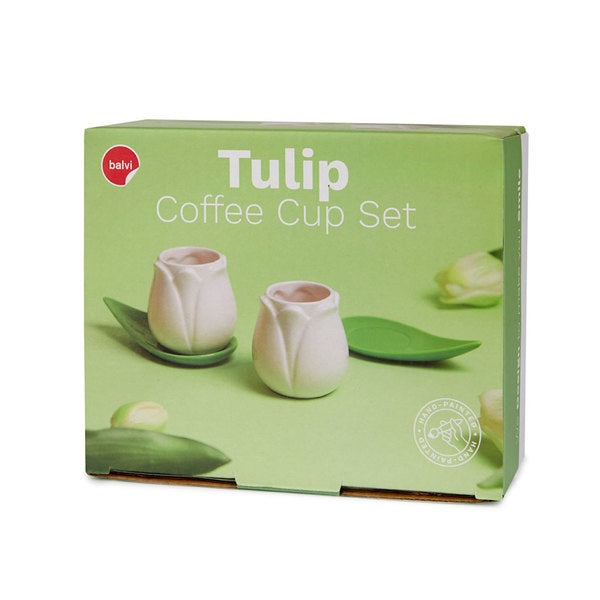 Balvi Coffee Cup Set Tulip White X2 Ceramic