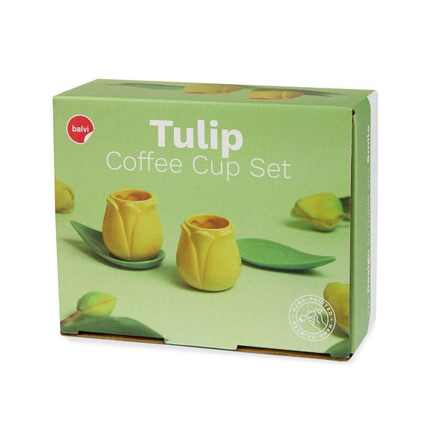 Balvi Coffee Cup Set Tulip Yellow X2 Ceramic