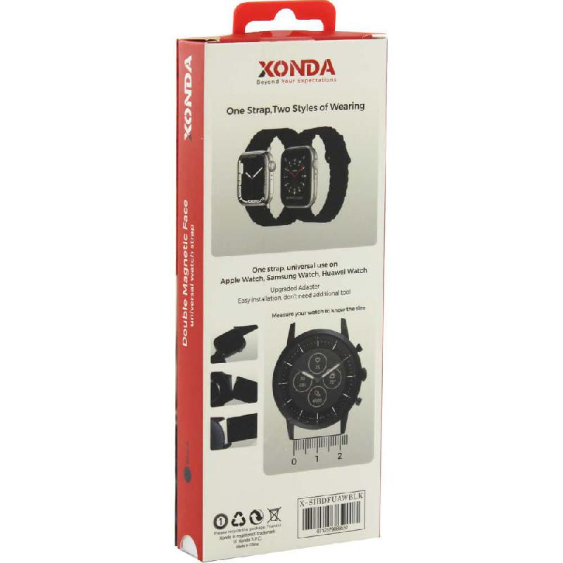 Xonda Band (Apple Watch 38/40/41,Samsung & Huawei 20mm) Black