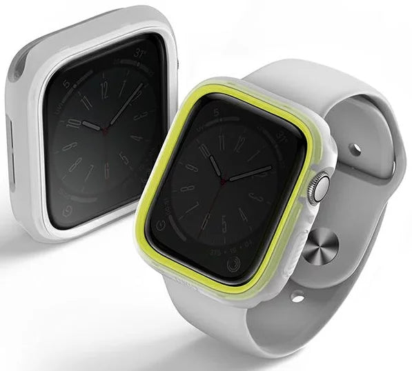 Uniq moduo apple watch case with interchangeable pc bezel 41/40mm frost lime/white