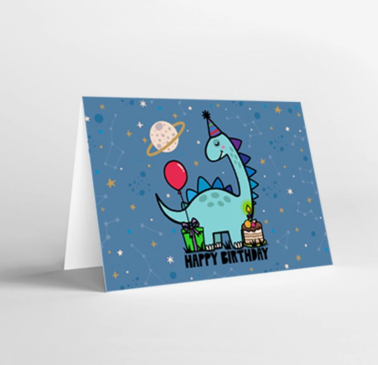 Mukagraf Happy Birthday Dinosaur Mini Greeting Cards
