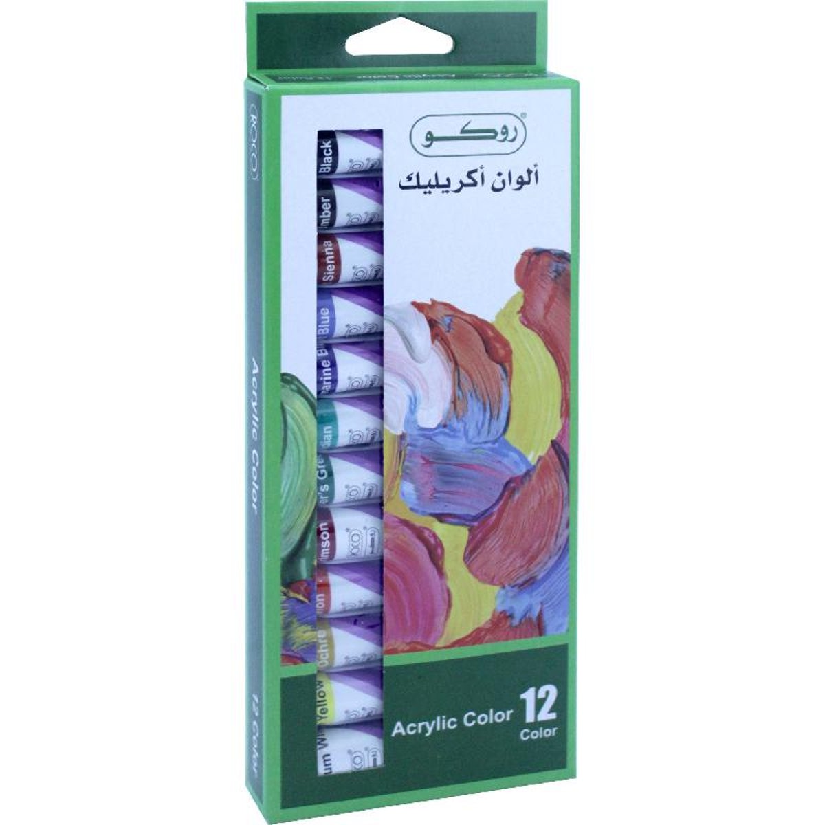 مجموعة ألوان أكريليك من روكو - 12 لون