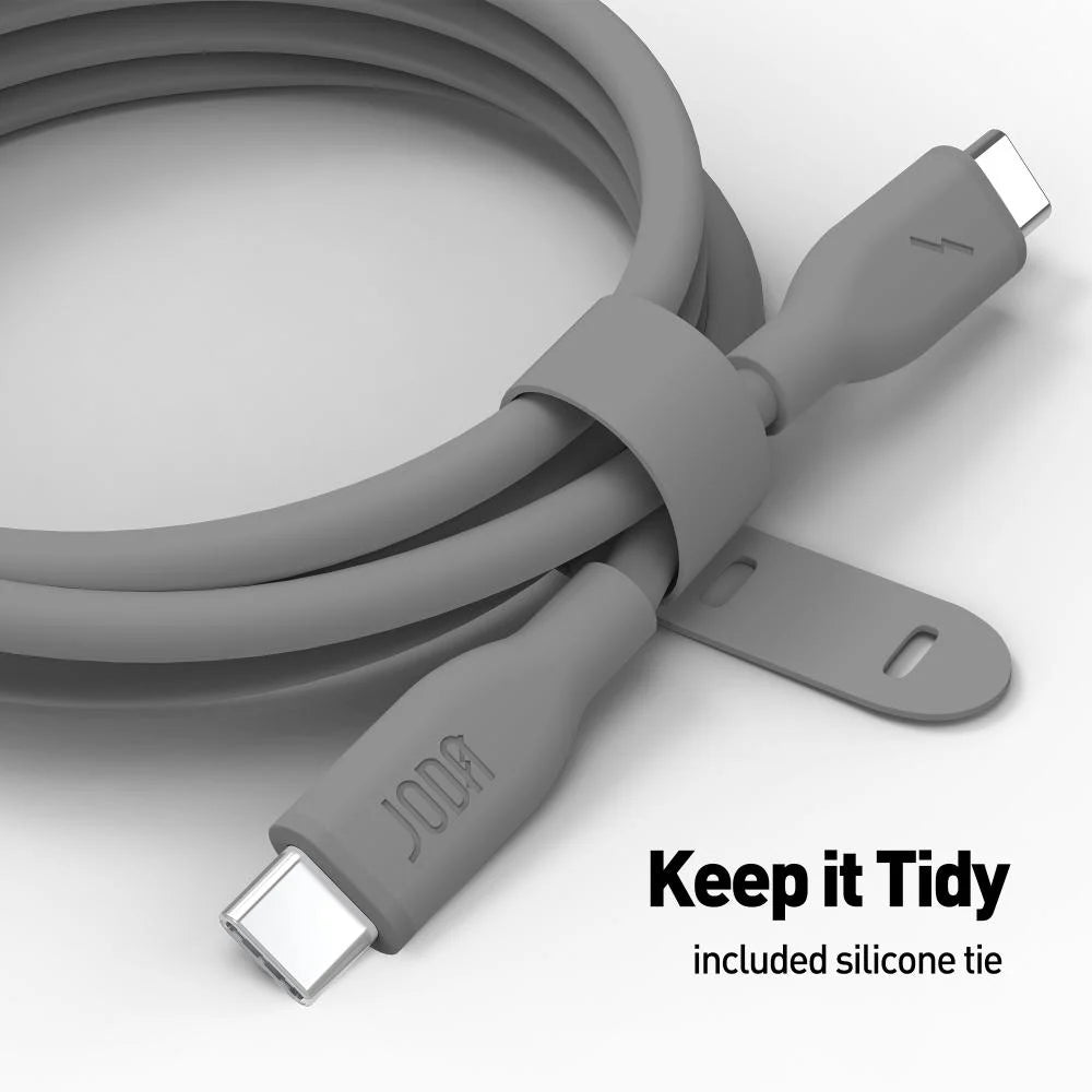 JODA 60W C to C Silicone Cable 1M Grey
