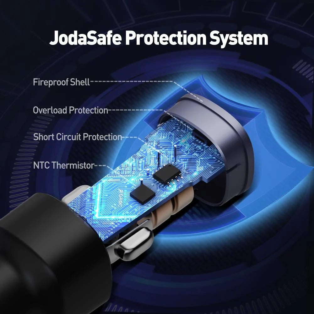 JODA 60W USB-C 2-Port Car Charger Black