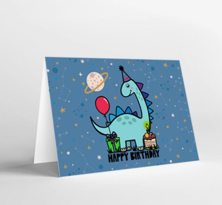Mukagraf Happy Birthday Dinosaur Std Greeting Cards