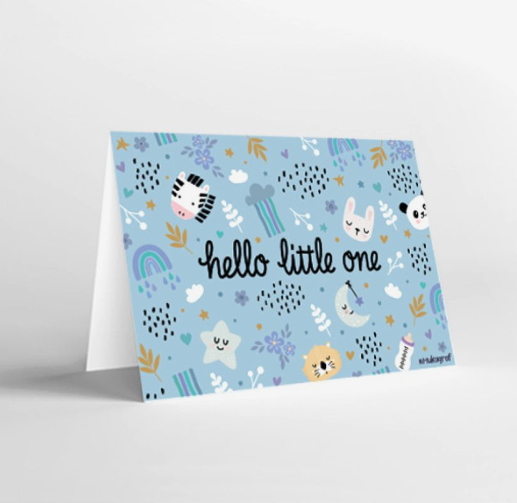 Mukagraf Hello Little One Boy Std Greeting Cards