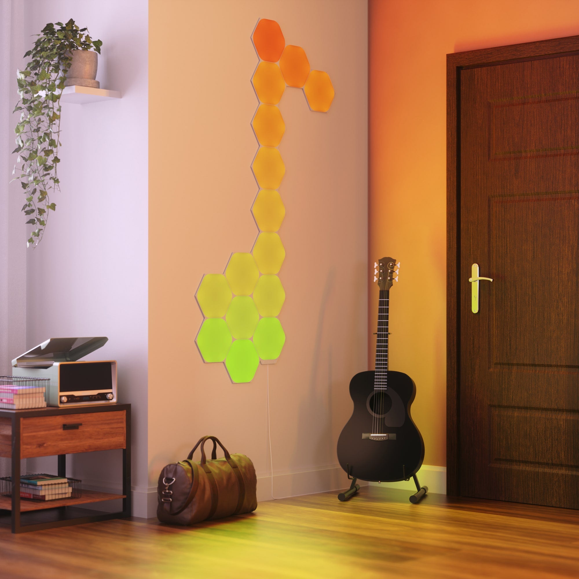 Nanoleaf Shapes Hexagon مجموعة البداية - 15 لوحة - أبيض
