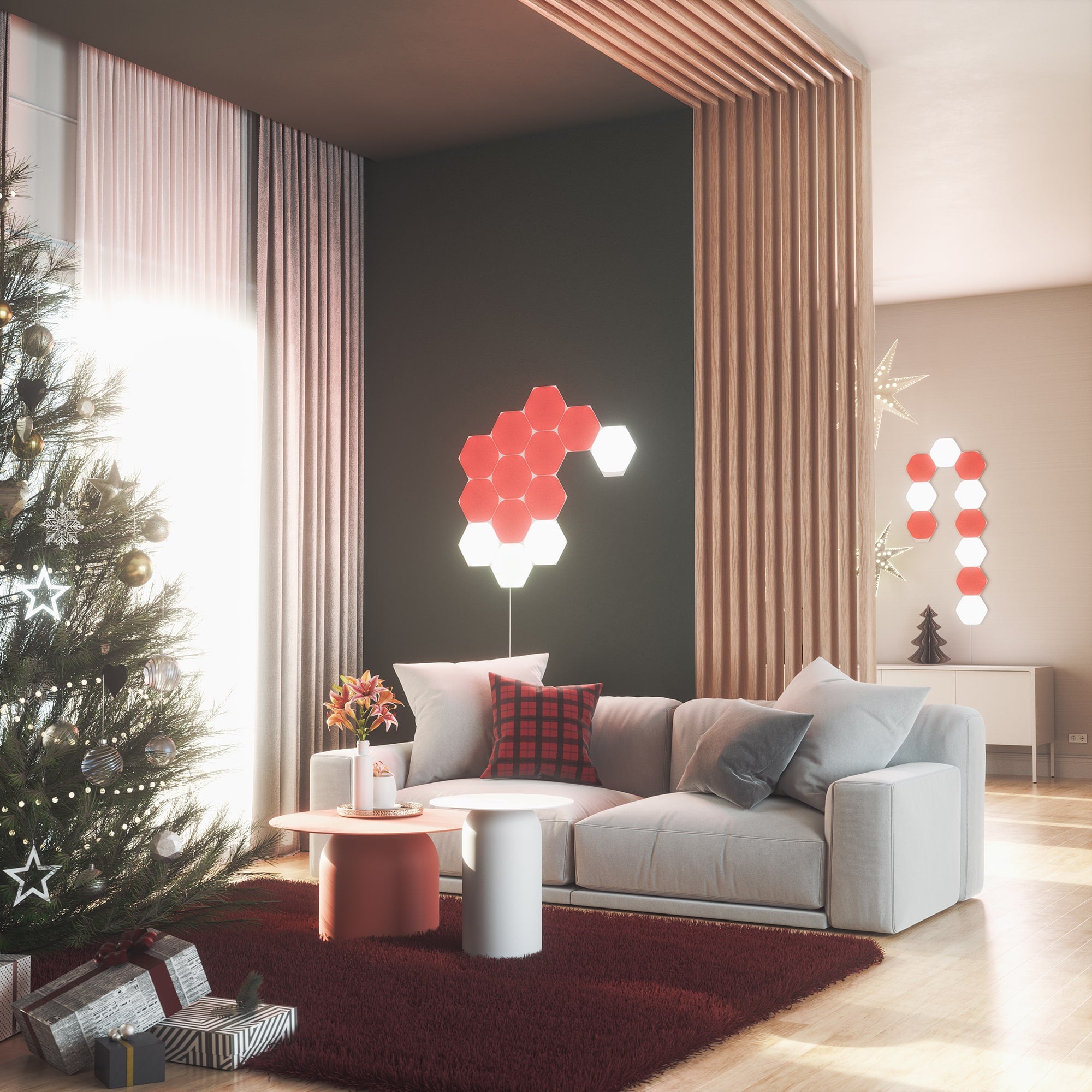 Nanoleaf Shapes Hexagon مجموعة البداية - 9 لوحات - أبيض