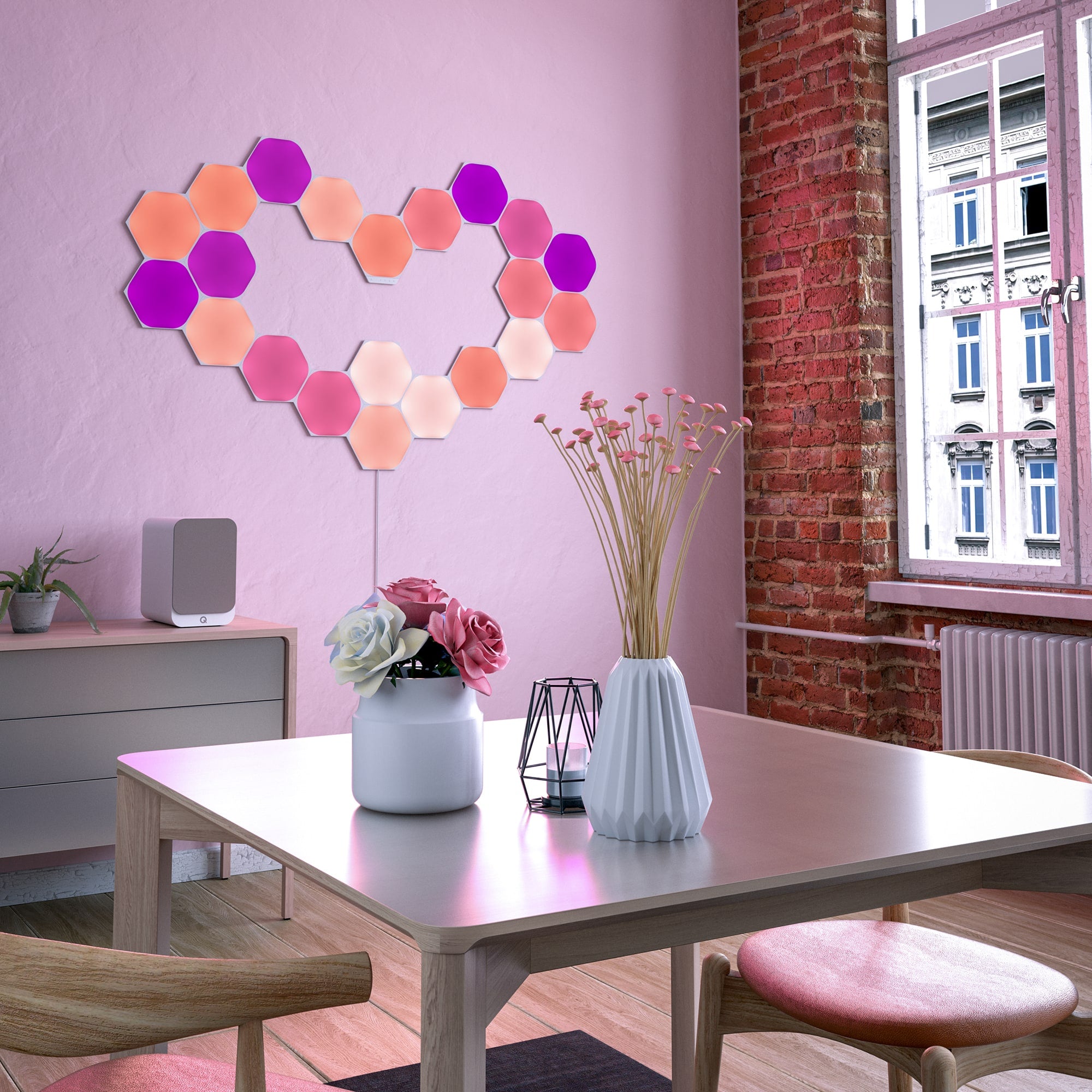 Nanoleaf Shapes Hexagon مجموعة البداية - 9 لوحات - أبيض