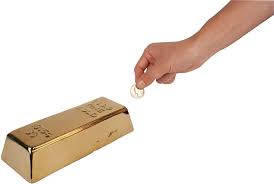 Kikkerland Coin Bank Gold Bar