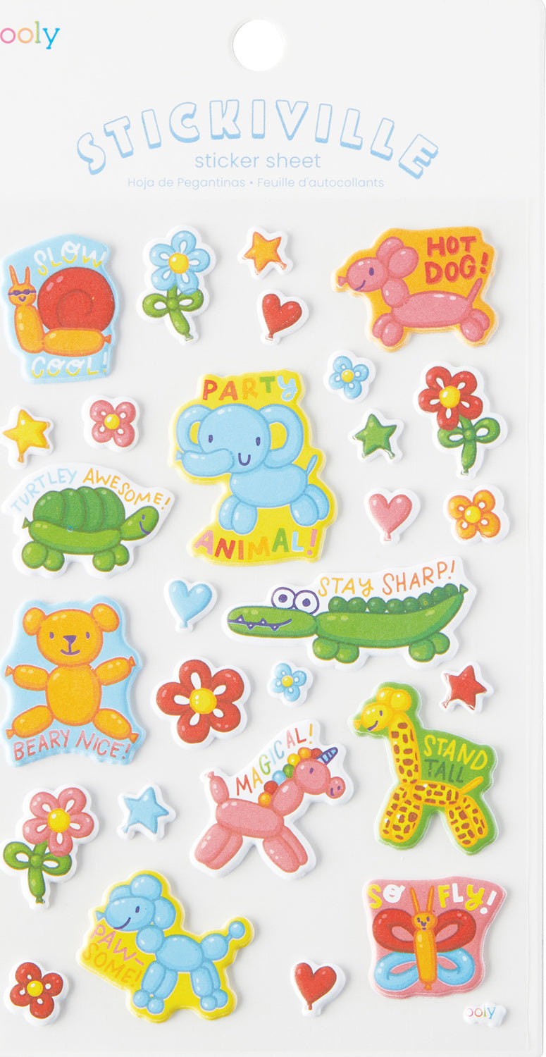 Ooly Stickiville Stickers: Animal Balloons Standard 1 Sheet