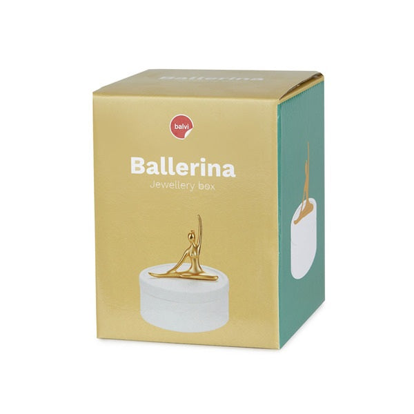 Balvi Jewellery Box Ballerina Golden Porcelain