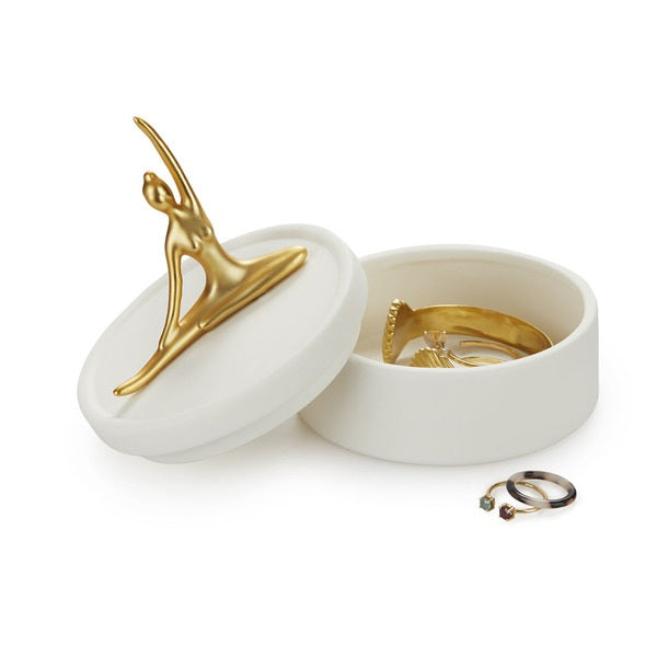 Balvi Jewellery Box Ballerina Golden Porcelain