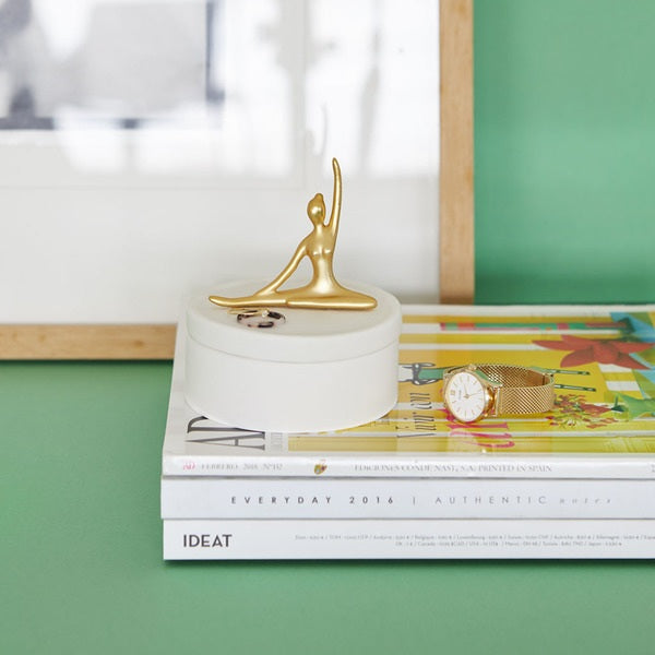 Balvi Jewellery Box Ballerina Golden Porcelain