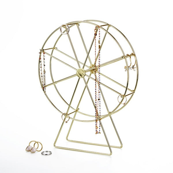 Balvi Jewellery Rack Golden Wheel Golden Metal