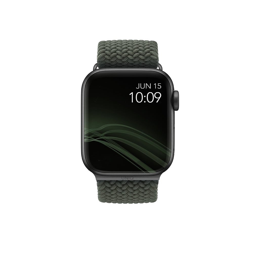 UNIQ ASPEN BRAIDED APPLE WATCH STRAP 45/44/42MM - CYPRESS GREEN