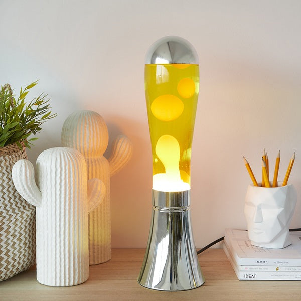 Balvi Lava Lamp Magma Silver/Yellow Aluminium