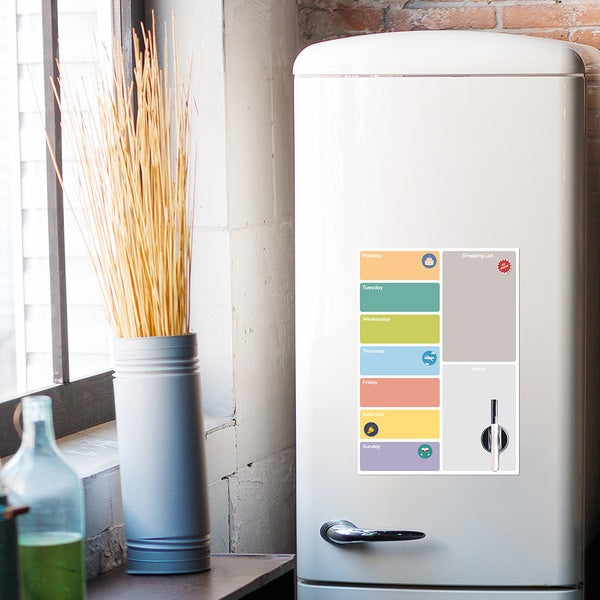 Balvi Magnetic Fridge Board Week Planner With Marker