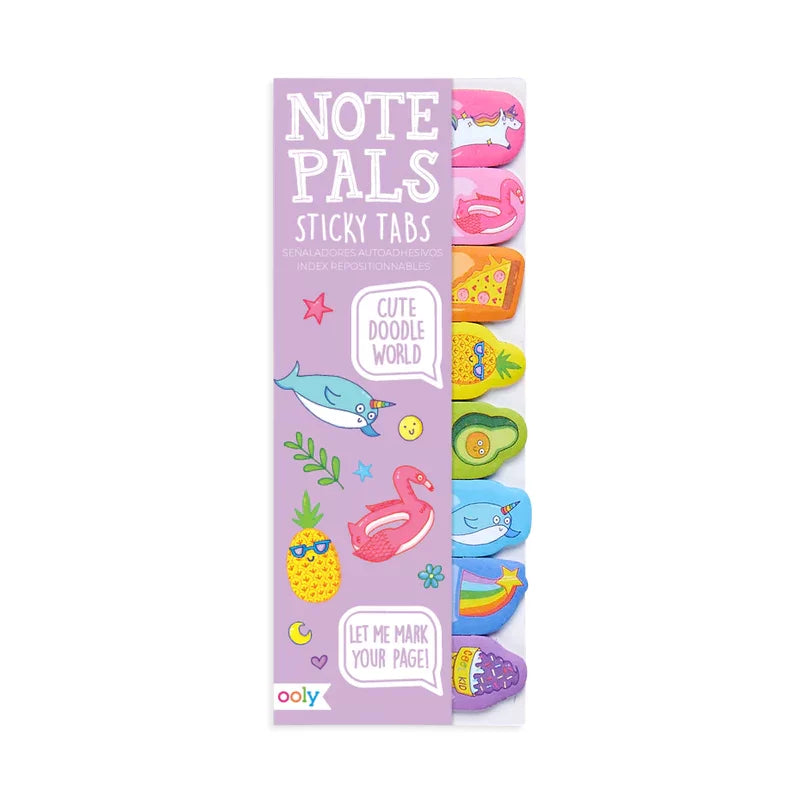 Ooly Note Pals Sticky Tabs: Cute Doodle World 1 Pack