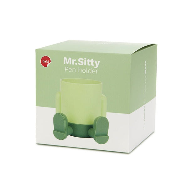 Balvi Pen Holder Mr.Sitty Green Plastic