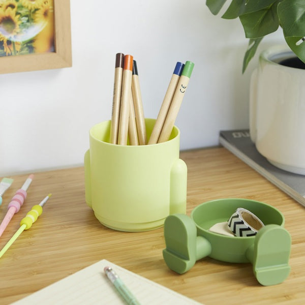 Balvi Pen Holder Mr.Sitty Green Plastic