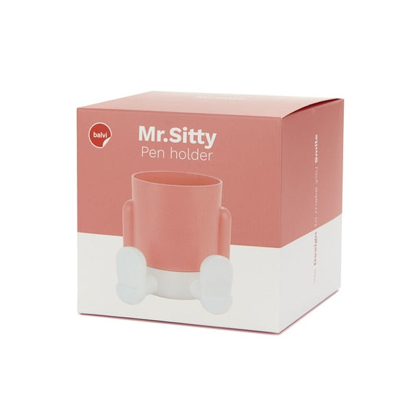Balvi Pen Holder Mr.Sitty Red/White Plastic