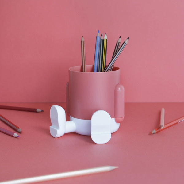 Balvi Pen Holder Mr.Sitty Red/White Plastic