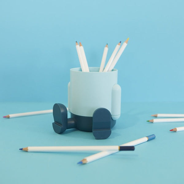 Balvi Pen Holder Mr.Sitty Turquoise/Blue Plastic