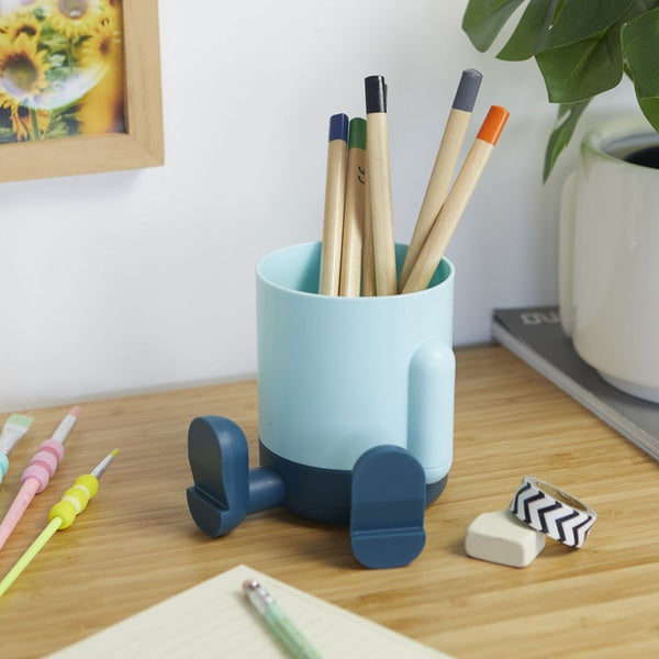 Balvi Pen Holder Mr.Sitty Turquoise/Blue Plastic