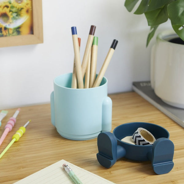 Balvi Pen Holder Mr.Sitty Turquoise/Blue Plastic