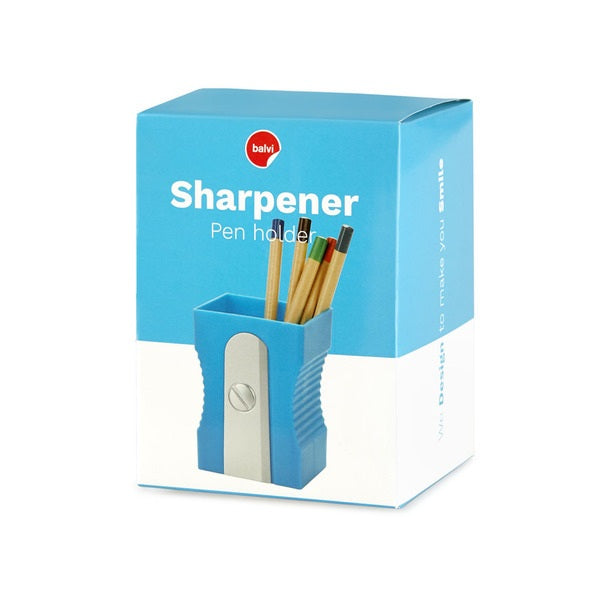 Balvi Pen Holder Sharpener Blue Plastic