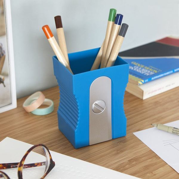 Balvi Pen Holder Sharpener Blue Plastic