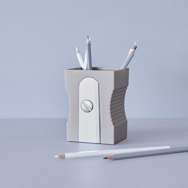 Balvi Pen Holder Sharpener Gray Plastic