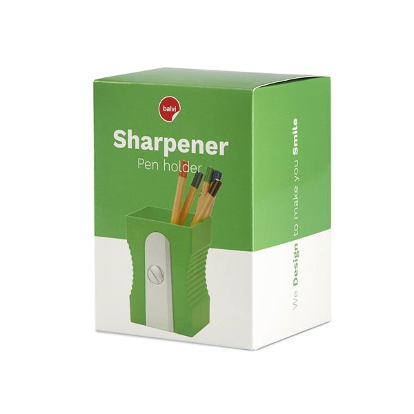 Balvi Pen Holder Sharpener Green Plastic
