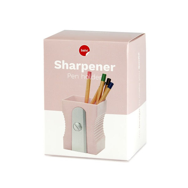 Balvi Pen Holder Sharpener Light Pink Plastic